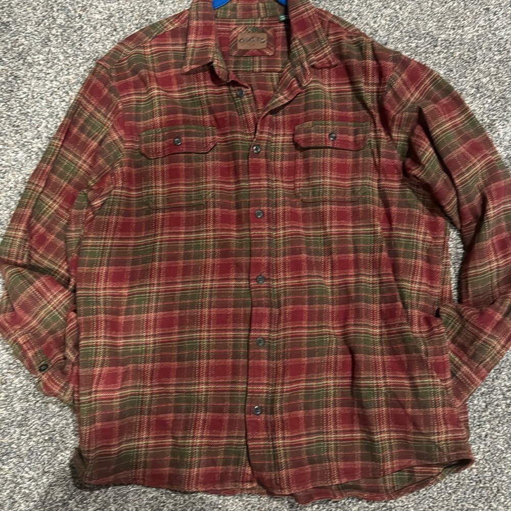 ORVIS | Men's Heavy Weight Plaid Button Down Flannel jacket shirt  | XXL